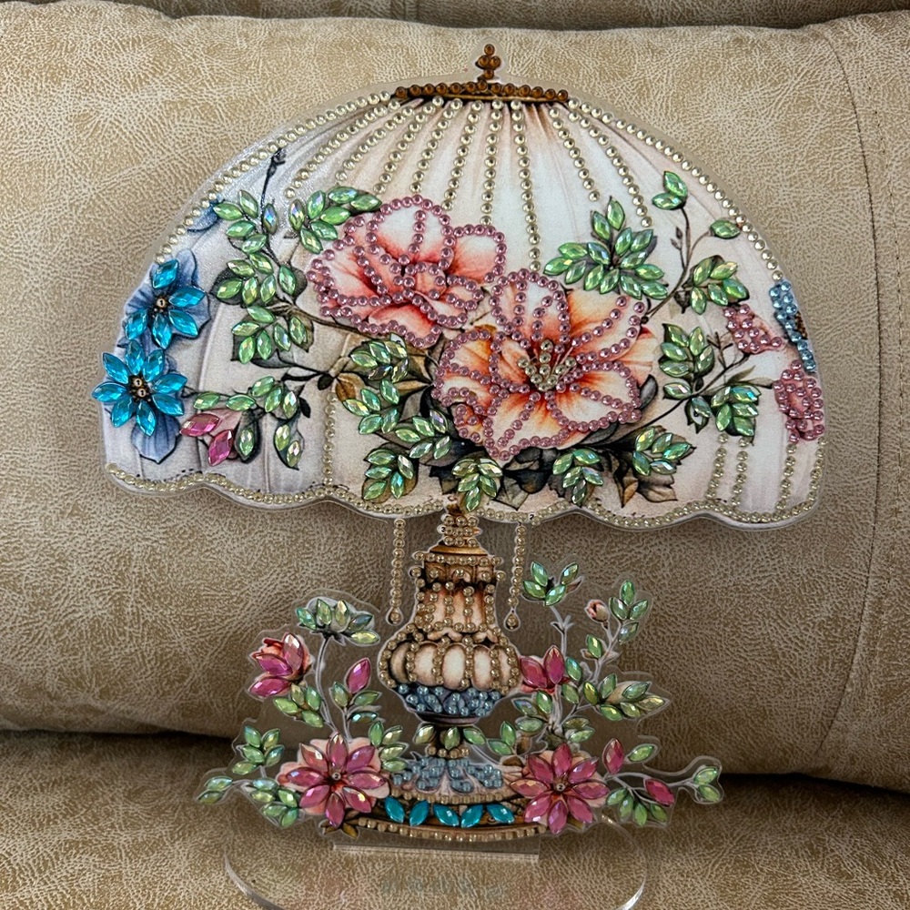 Floral Beaded Decorative not a real lamp